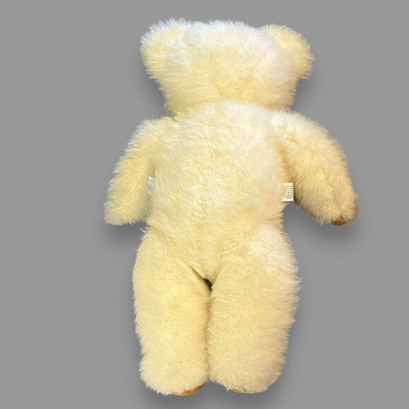 Vintage MERRYTHOUGHT 18" Teddy Bear Jointed Cream Mohair Amber Eyes Neiman's Tag - Picture 5 of 11